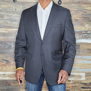 Tom James Executive Collection Wool Blend Charcoal Gray Blazer Sport Jacket 41R